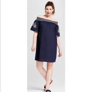 Isabel Maternity Dress Women's Size SX off Shoulder Navy Blue